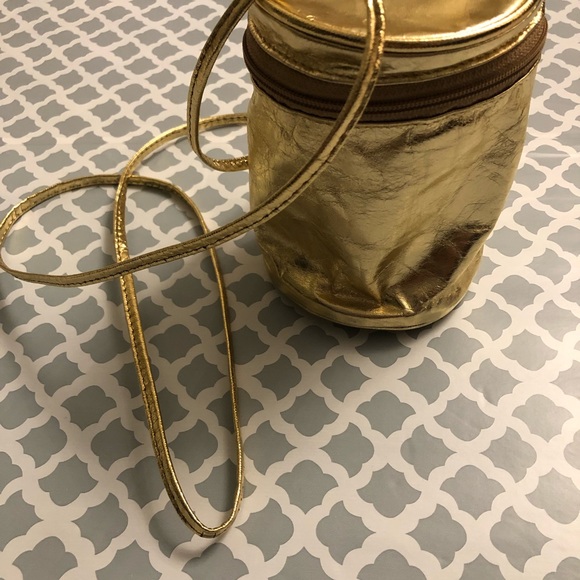 Gold Leather Retro  “Disco” Inspired Evening Crossbody Purse - Picture 2 of 7